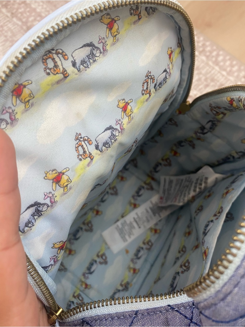 Disney x Loungefly Winnie the Pooh Quilted Mini Backpack in Light Blue - Picture 6 of 7